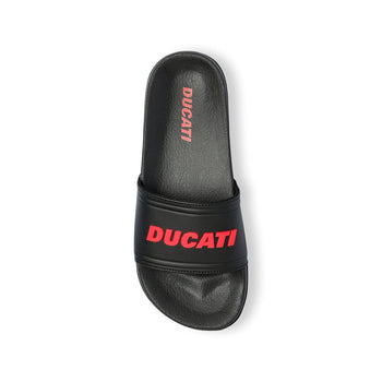 Ciabatte da uomo nere con logo a contrasto Ducati, Brand, SKU p422000282, Immagine 0